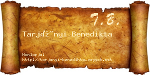 Tarjányi Benedikta névjegykártya